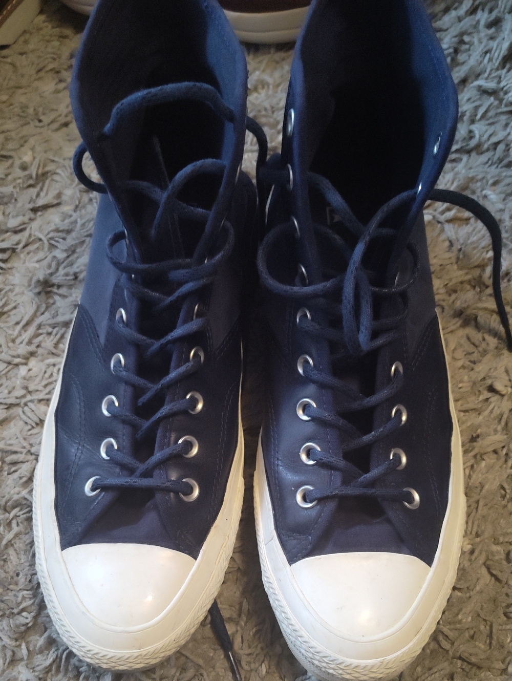 Converse Navy High-Top Sneakers with White Toe Cap